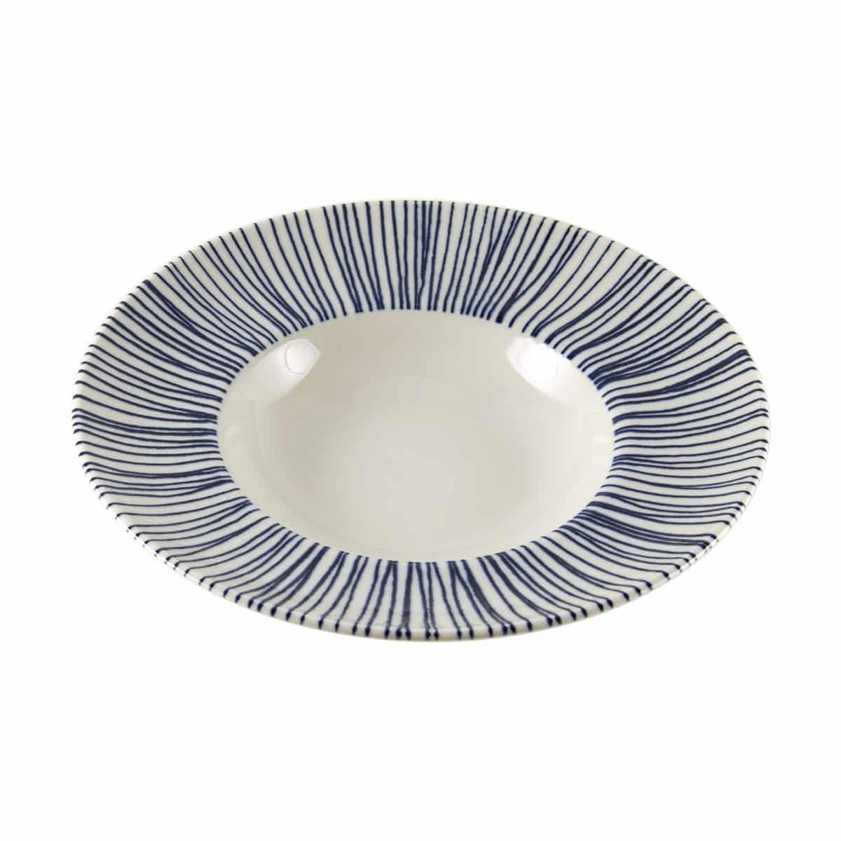 PLATO 27 CM. PASTA DECORADO AZUL RADIAL - Imagen 2